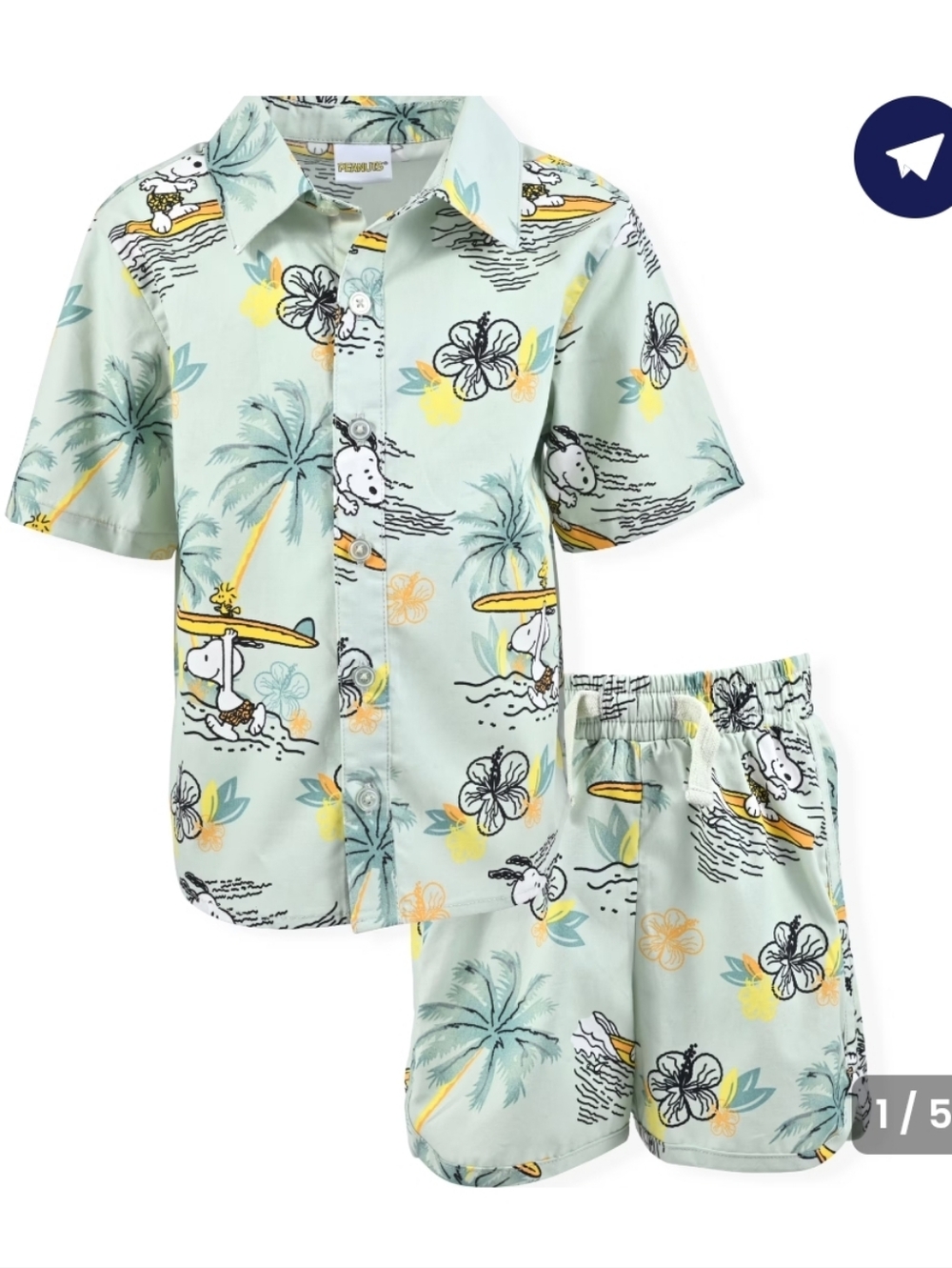 Snoopy Toddler Boy 2 Piece  Short Set